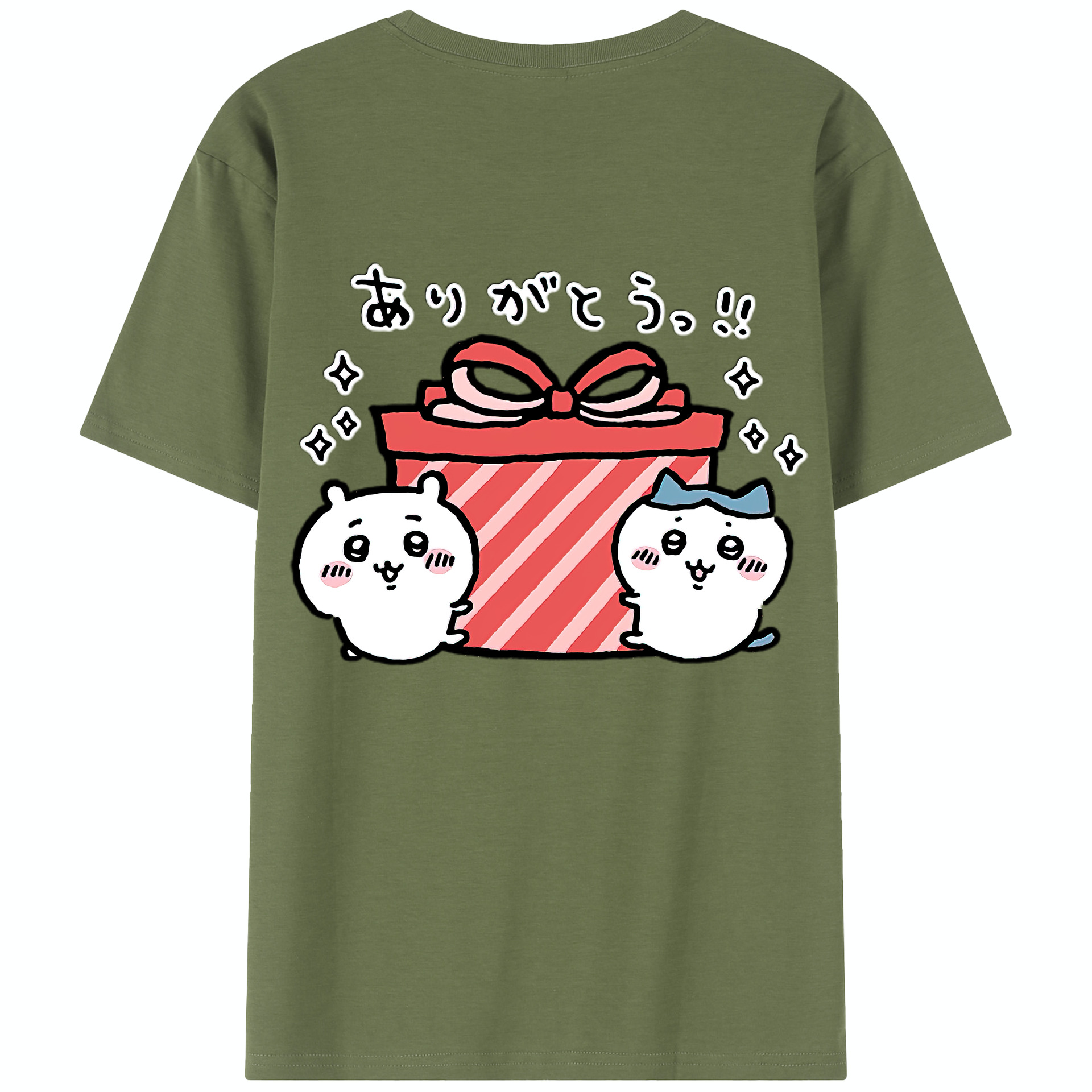 （画像用） ちいかわ ハチワレ Chii-kawa hachiware 綿100％半袖Tシャツ（背面プリント）